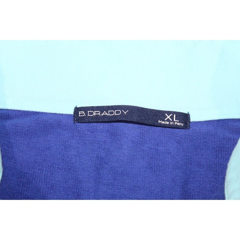 B. DRADDY 1/4 Zip Pullover Golf Polo Long Sleeve XL Blue Pockets - Picture 5 of 6